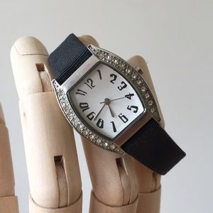 Black Grosgrain Strap Watch